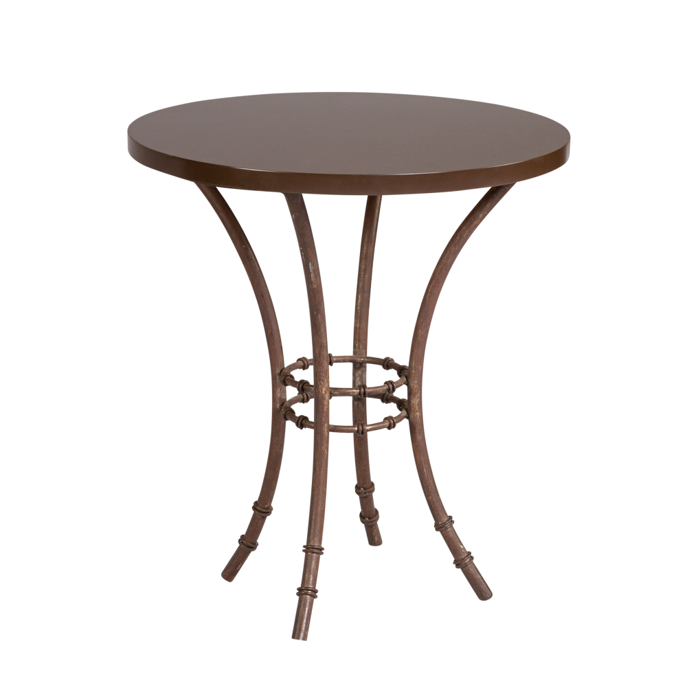 Bistrô Baixa com Base Bambu Ferro e Tampo Laca - 0,65m diâmetro x 0,75h