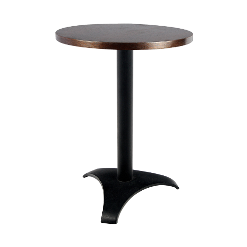 Bistrô Baixa com Base Preta e Tampo Madeira - 0,65m diâmetro x 0,75h