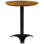 Bistrô Baixo Base Preta com Tampo Madeira Demolição