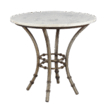 Bistrô Baixo Base Bambu Ferro Cinza com Tampo Mármore Branco