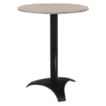 Bistrô Baixo Base Preta com Tampo Mármore Travertino Bege