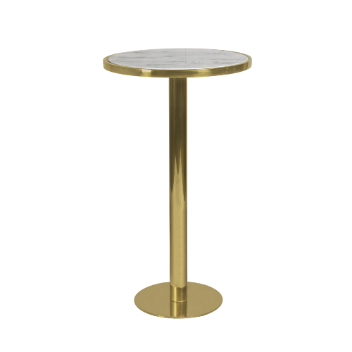 Bistrô Dubai Alto Ouro com Tampo Mármore Bege - 0,60m diâmetro x 1,05h