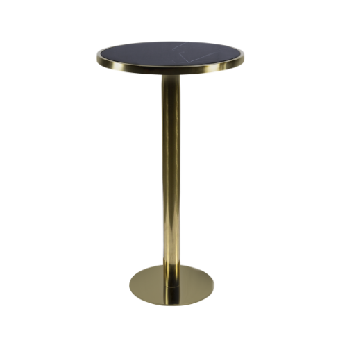 Bistrô Dubai Alto Ouro com Tampo Mármore Preto - 0,60m diâmetro x 1,05h