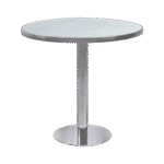 Bistrô Dubai Baixo Prata com Tampo Mármore Branco