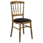 Cadeira Dior Ouro Velho com Assento Veludo Preto