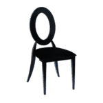 Cadeira Dubai Preta com Assento Veludo Preto