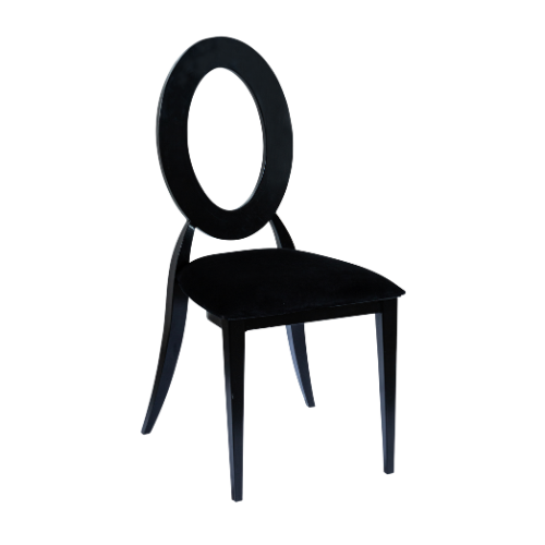 Cadeira Dubai Preta com Assento Veludo Inca Preto - 0,44 x 0,48 x 0,92h