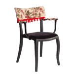 Cadeira Duomo com Braço com Encosto Floral com Pingente Vermelho