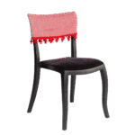 Cadeira Duomo sem Braço com Encosto Zig Zag Vermelho com Pingente