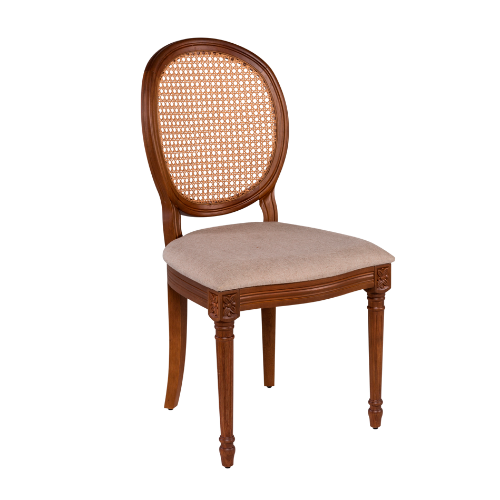 Cadeira Leopoldina com Assento Linho Palha