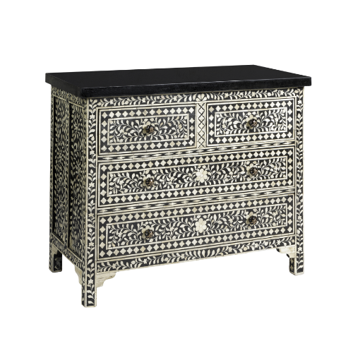 Cômoda Marchetada Luxury 1.05l X 0.86a X 0.51p (Tampo Granito Preto)