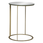 Mesa Ana Eliza Dourada com Tampo Espelho