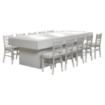 Mesa Balcão Baixa com Cadeira Itália Mini Branca (10 lugares)