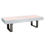 Mesa Balcão Baixa em Laca com Tampo Iluminado com Base Ferro