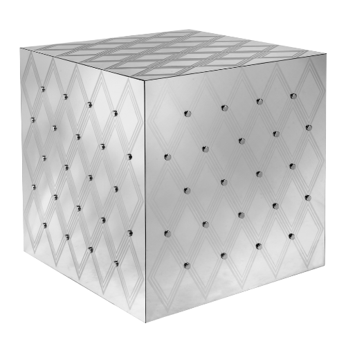 Mesa Bolo Acrílico Espelhado Losango