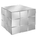 Mesa Bolo Espelho Bisotê Cubo