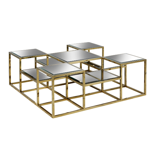 Mesa Centro Chapelle Com Espelho - 1,20 X 1,20 X 0,42h