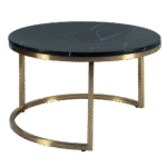 Mesa Dubai Centro Ouro com Tampo Mármore Preto - Grande