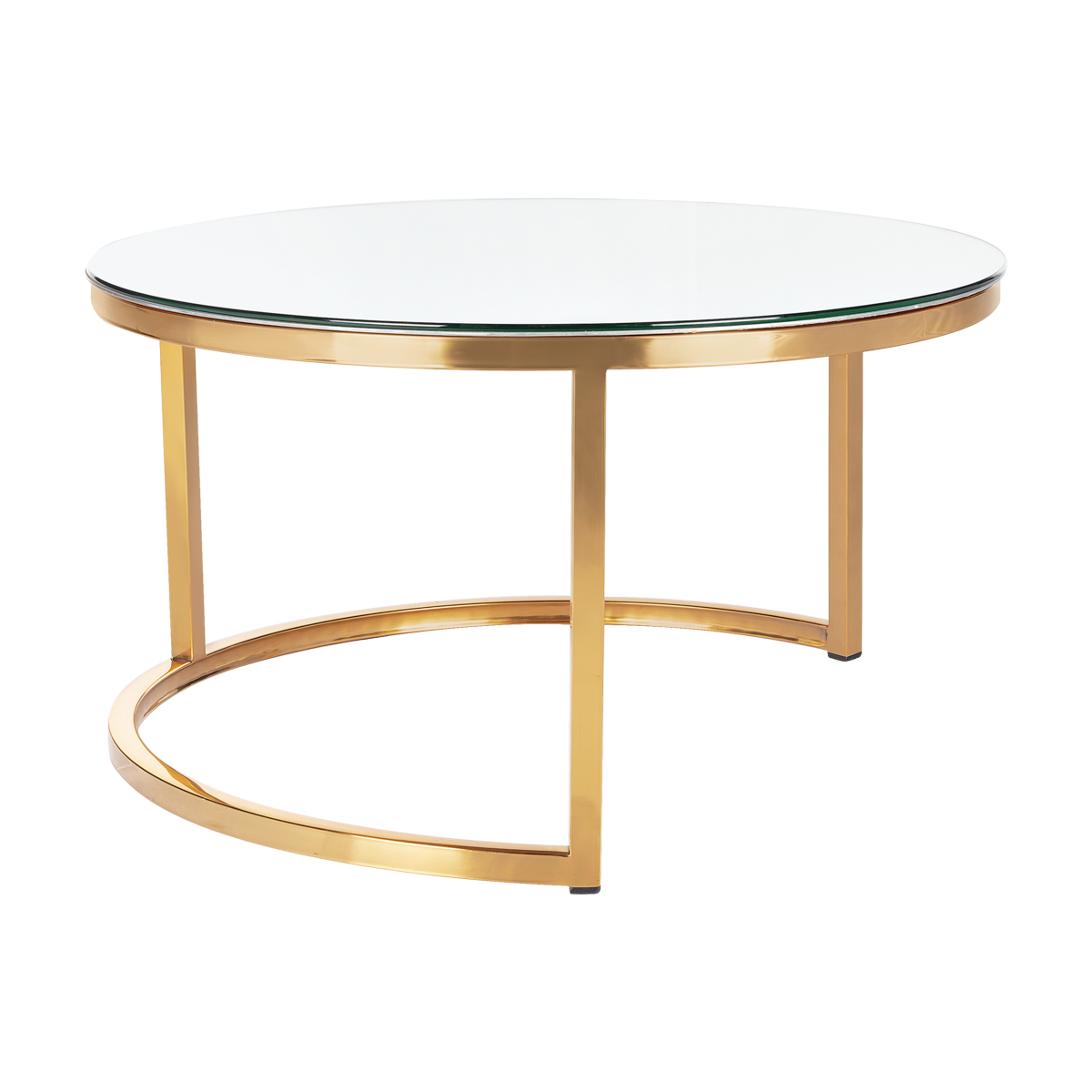 Mesa Centro Dubai Ouro Grande com Tampo de Espelho - 0,80m diâmetro x 0,43h