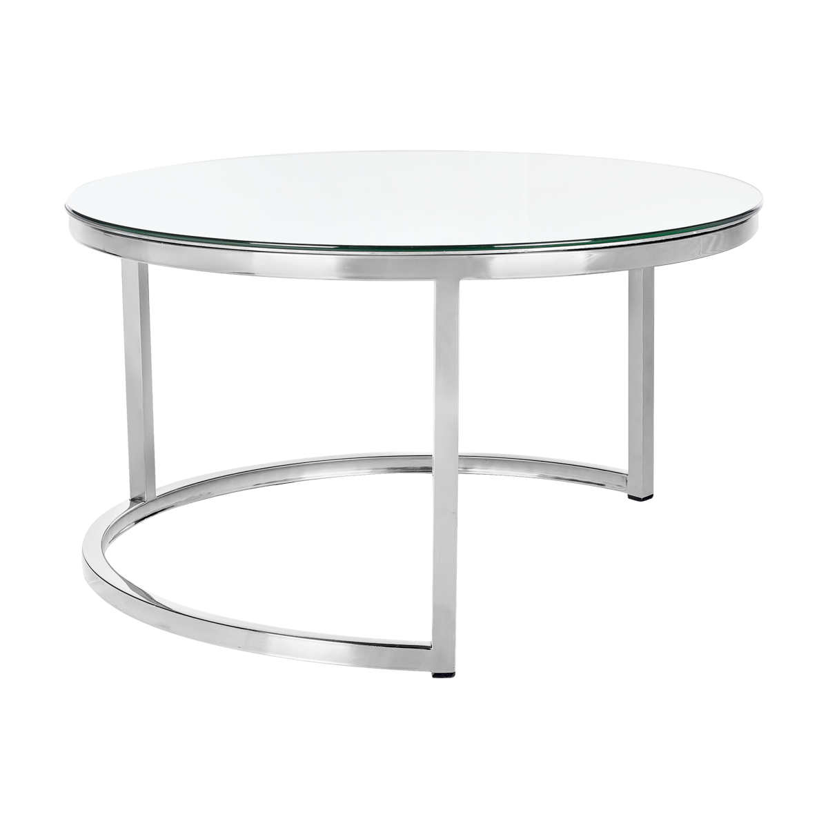 Mesa Centro Dubai Prata Grande com Tampo de Espelho - 0,80m diâmetro x 0,43h