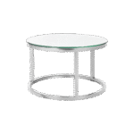 Mesa Dubai Centro Prata com Tampo Espelho - Pequena