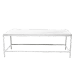 Mesa Ferro Branco Centro com Tampo Mármore Branco