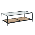 Mesa Ferro Preto Centro com Palha Inferior Preta