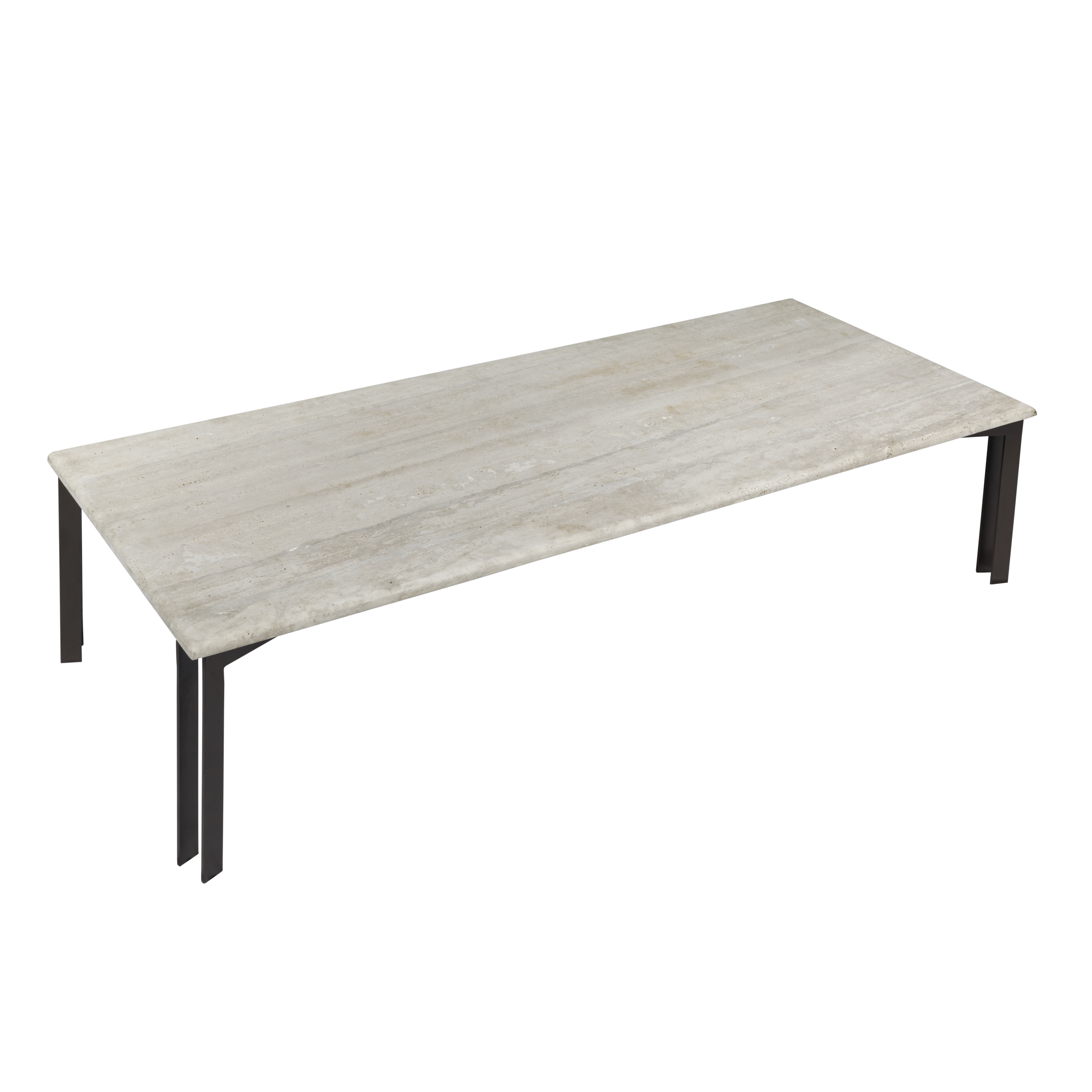 Mesa Centro Minotti com Tampo de Mármore Travertino Bege 1,80 x 0,74 x 0,38h (1)