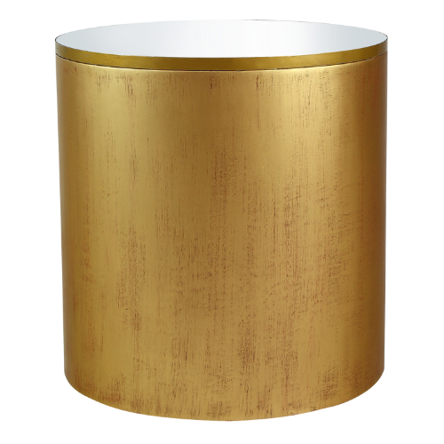 Mesa Cilíndrica Ouro Velho com Tampo de Espelho 0,60 x 0,60 h