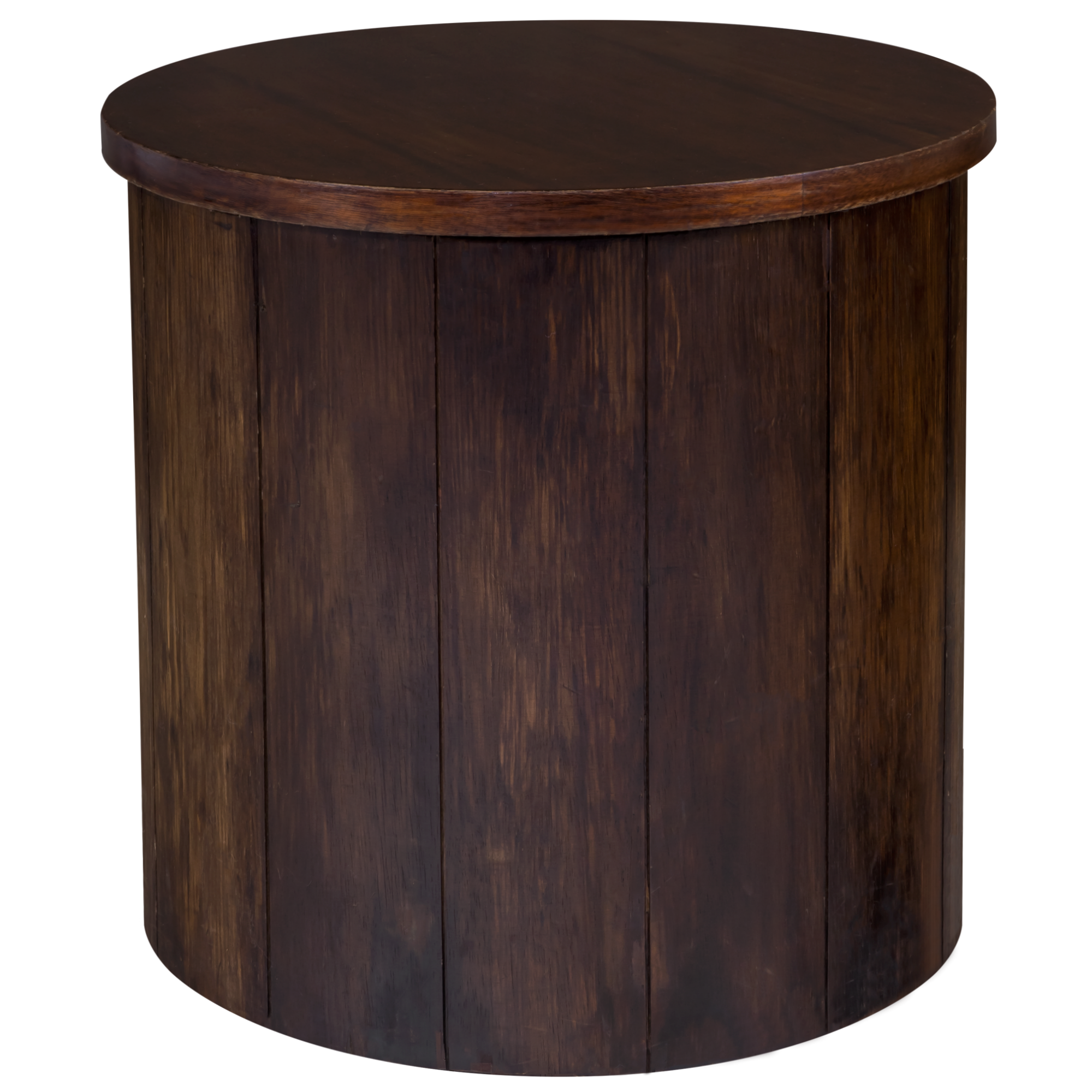 Mesa Cilindrica Ripada Madeira com Tampo de Madeira 0,65 diametro