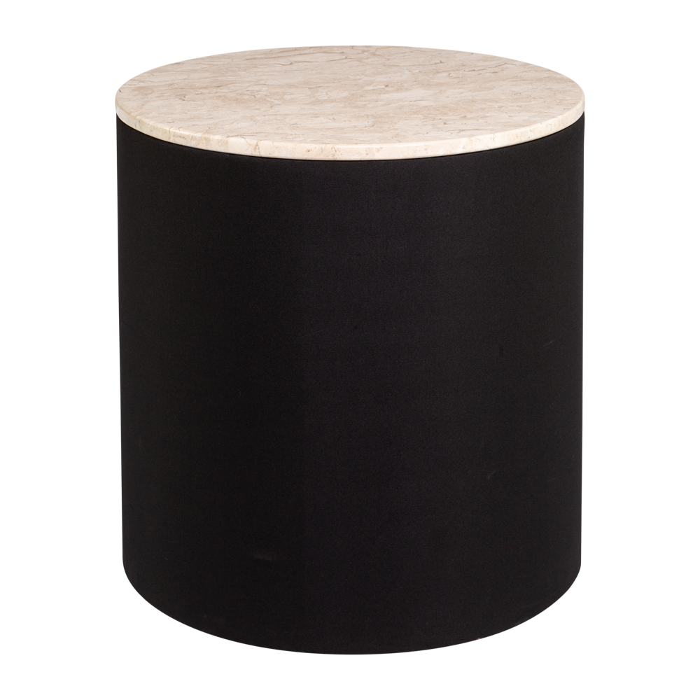 Mesa Cilindrica com Tampo de Mármore Travertino Bege - 0,60 x 0,60