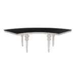 Mesa Dubai 1/4 Prata com Vidro Preto