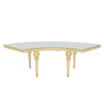 Mesa Dubai 1/4 Dourada com Vidro Branco