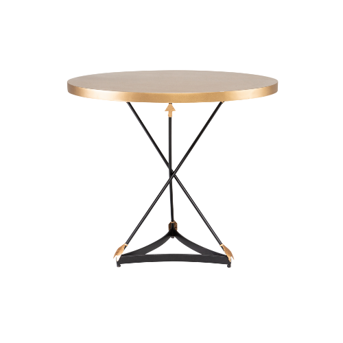 Mesa Flecha com Tampo Laca Dourada - 0,65m diâmetro x 0,68h