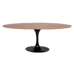 Mesa Saarinen Jantar Oval Preta com Tampo Madeira