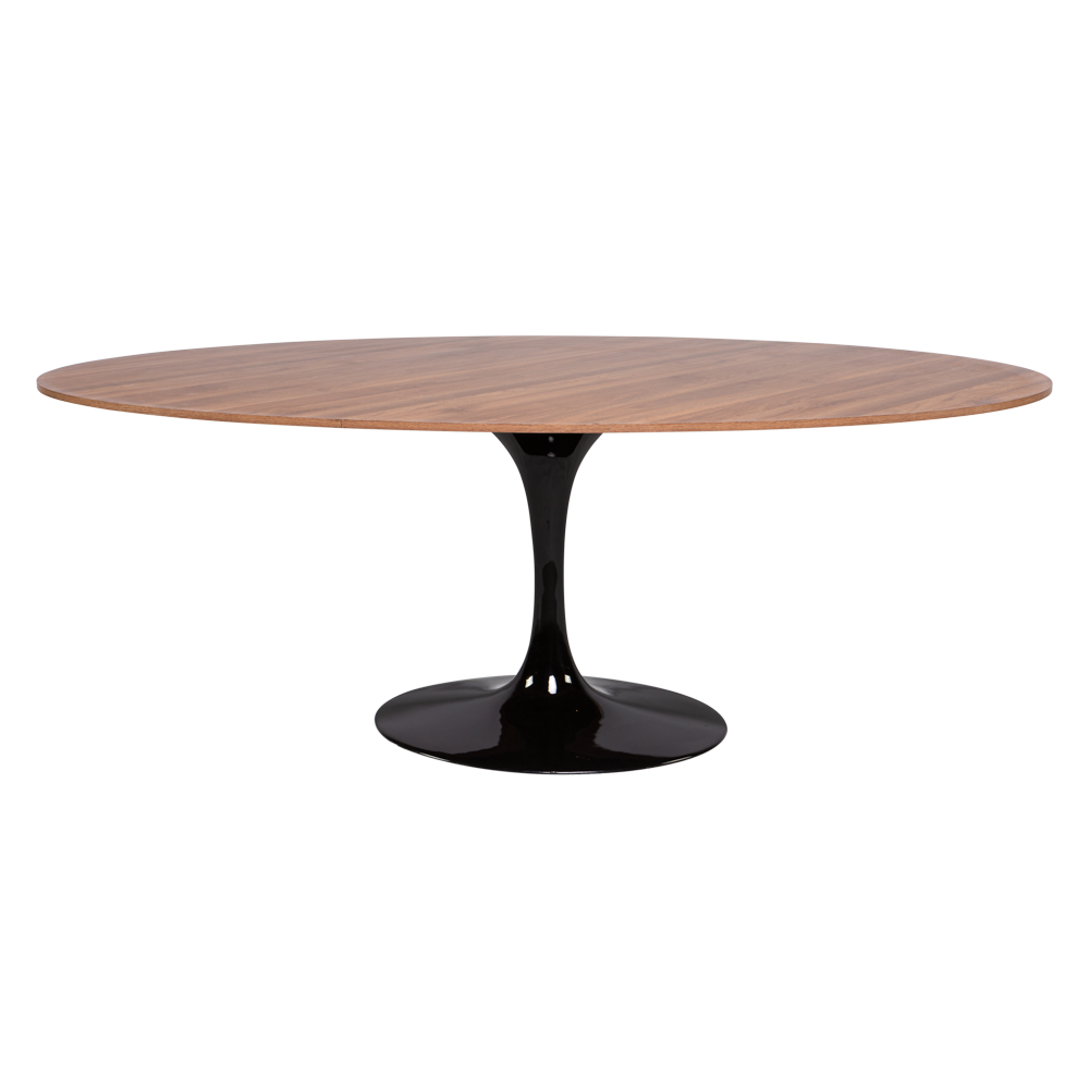 Mesa Jantar Saarinen Preta com Tampo Oval 1,98 x 1,22 x 0,75h