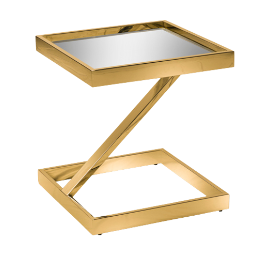 Mesa Lateral Chapelle Dourada Com Espelho - 0,45 X 0,45 X 0,50h (2)