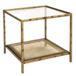 Mesa Ferro Ouro Velho Lateral com Palha Inferior Ouro Velho