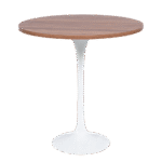 Mesa Saarinen Lateral Branca com Tampo Madeira