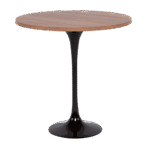 Mesa Saarinen Lateral Preta com Tampo Madeira