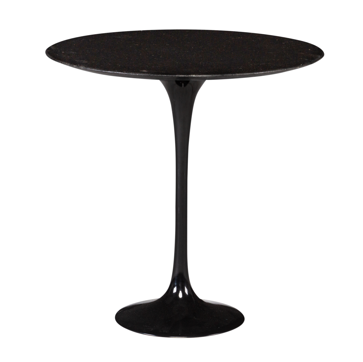 Mesa Lateral Saarinen com Tampo Mármore Preto - 0,51 de diâmetro x 0,53h