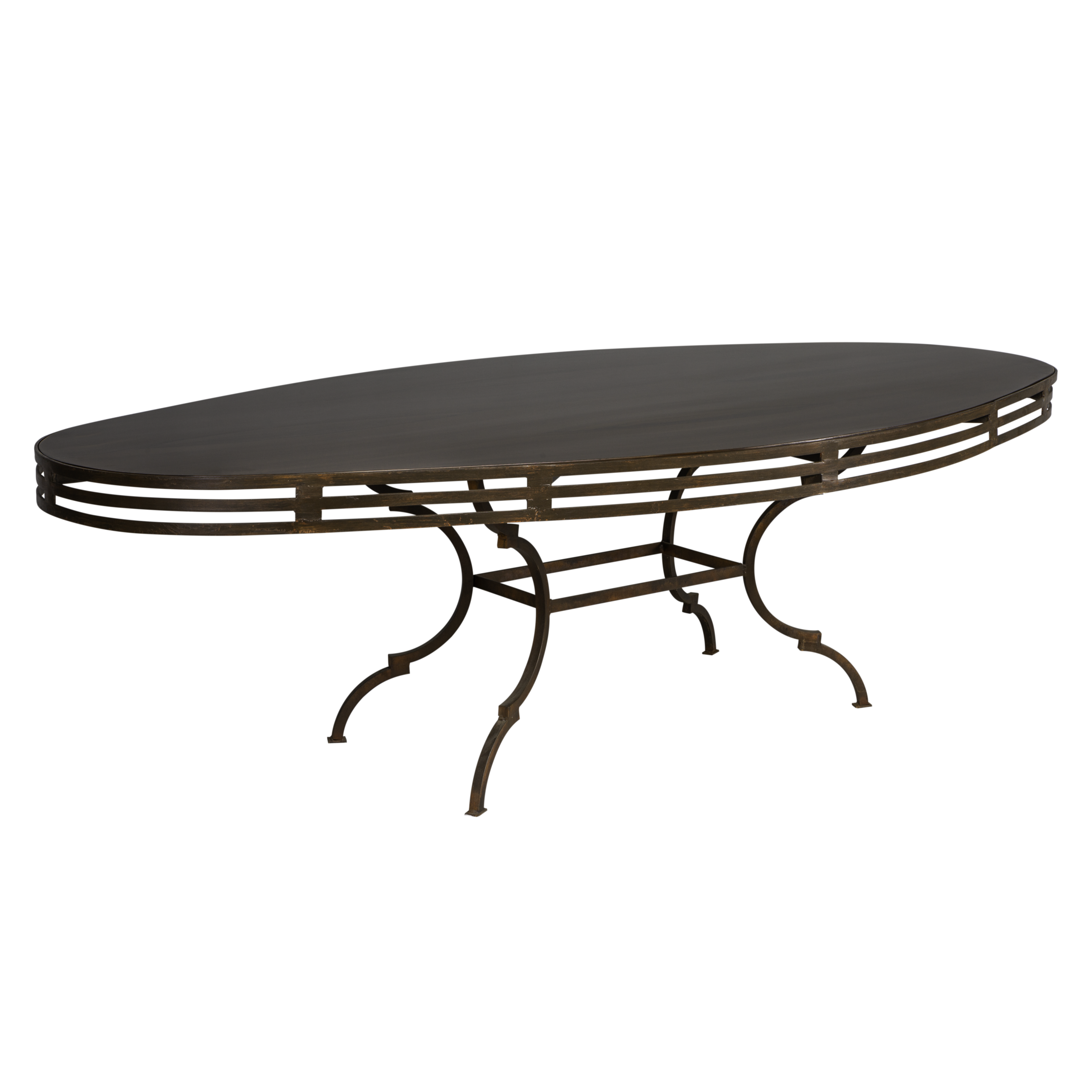 Mesa Oval Laca com Base de Ferro Suva - 2,75 x 1,37