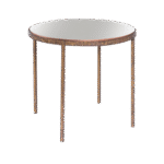 Mesa Redonda Ferro Ouro Velho com Tampo Espelho Bronze