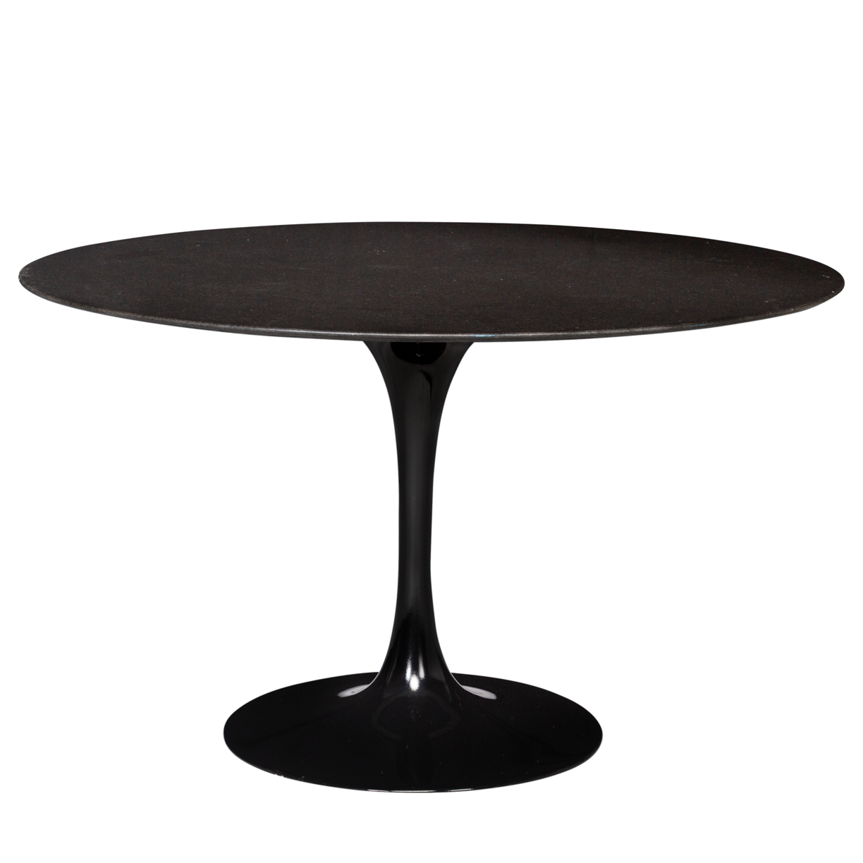 Mesa Redonda Saarinen com Tampo Marmore Preto 1,20 x 0,75h