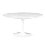 Mesa Saarinen Centro Branca com Tampo Mármore Branco