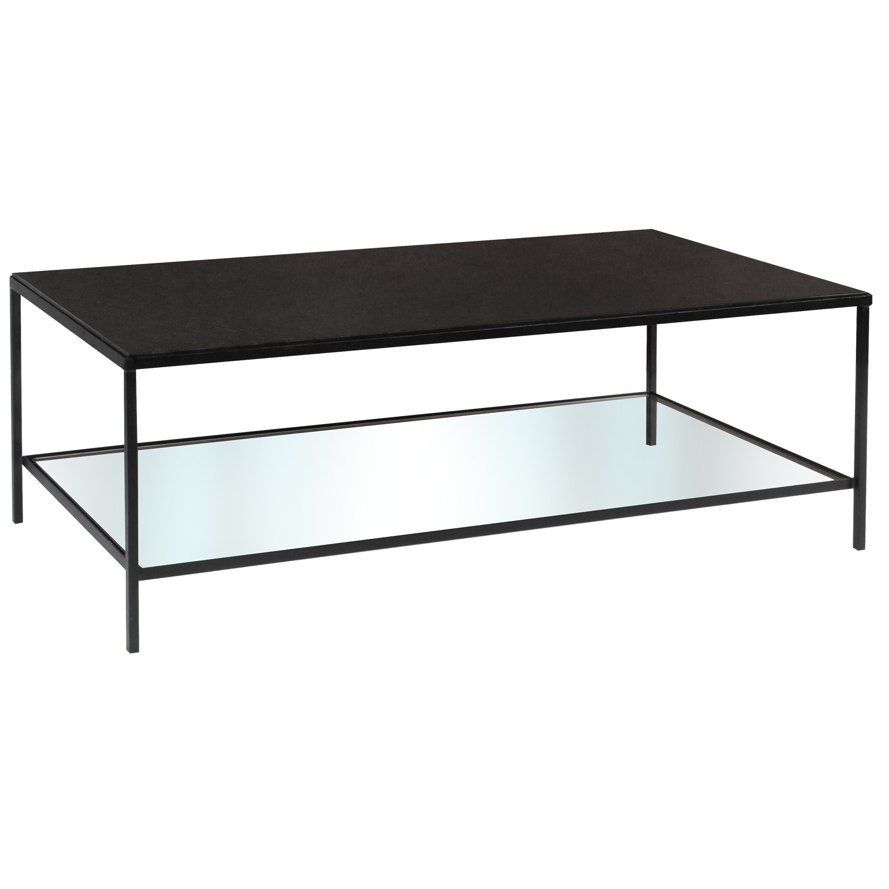 Mesa de Centro de Ferro com Tampo Mármore Preto