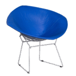 Poltrona Bertoia Diamante com Capa Corino Azul