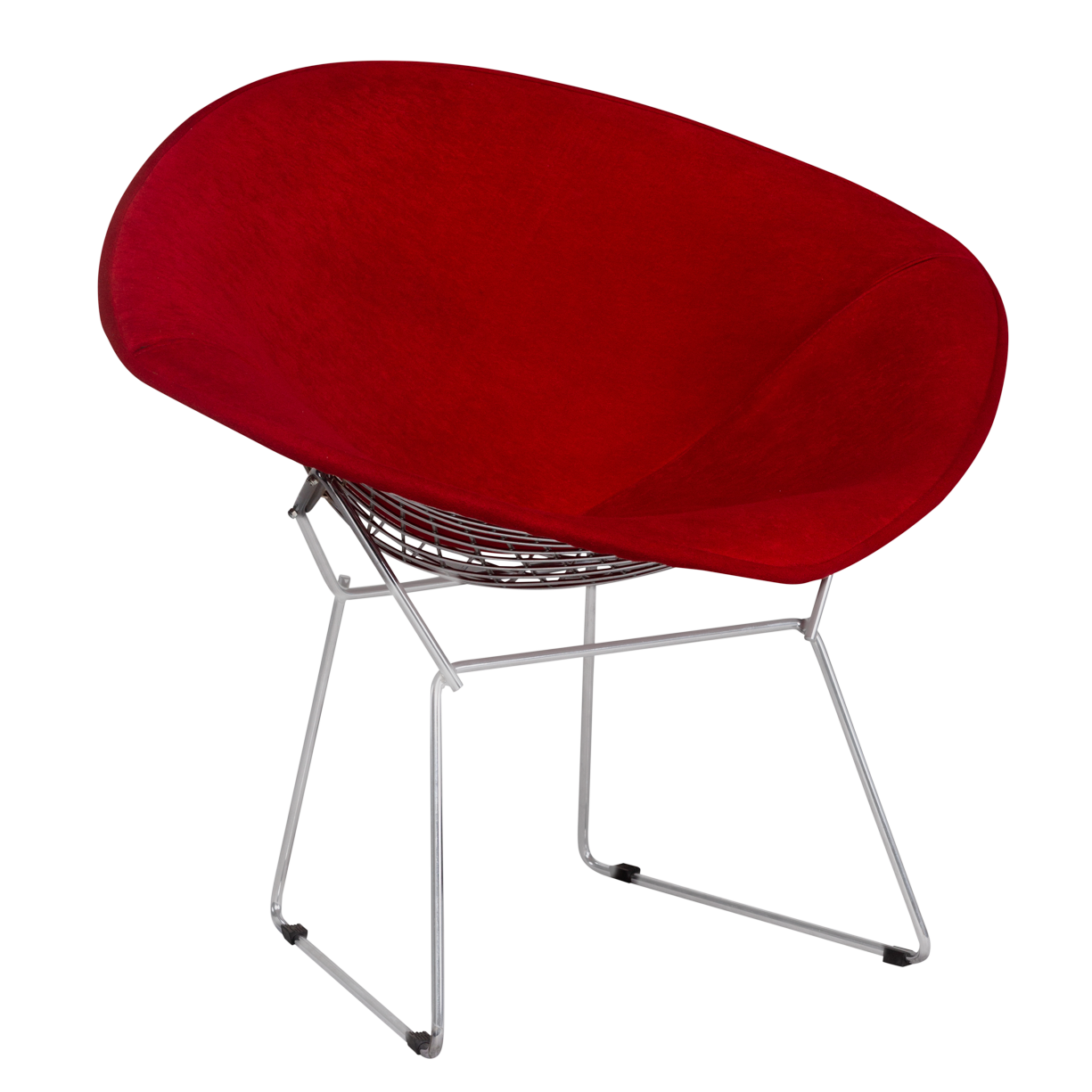 Poltrona Bertoia Diamante Assento Veludo Vermelho - 0,87 x 0,75 x 0,75h