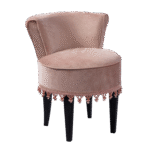 Poltrona Mignon Veludo Inca Salmão com Pingente