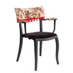 Cadeira Duomo com Braço com Encosto Floral com Pingente Vermelho